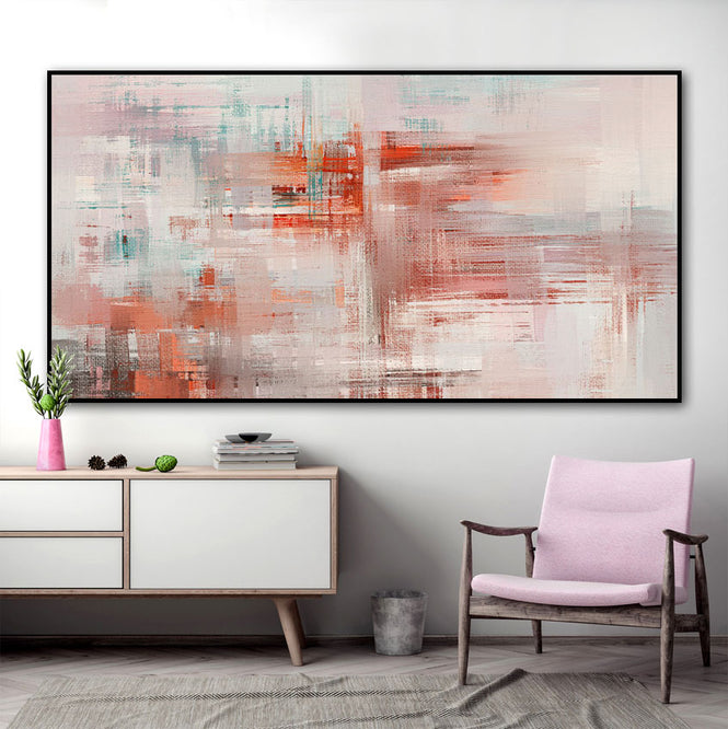 Burned Orange Abstract Oil Painting Textured Painting