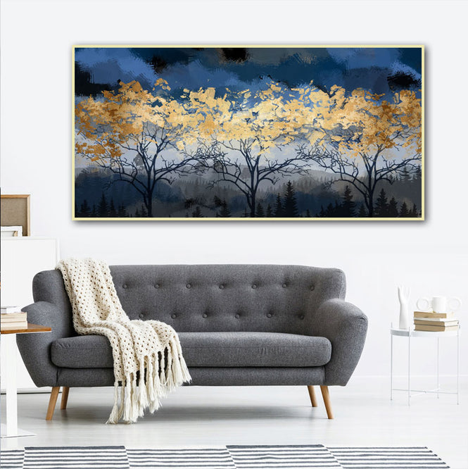 Gold Leaf Trees Oil Painting Textured Painting