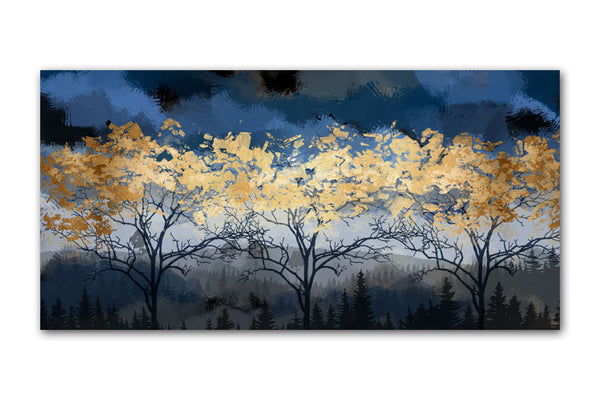 Gold Leaf Trees Oil Painting Textured Painting