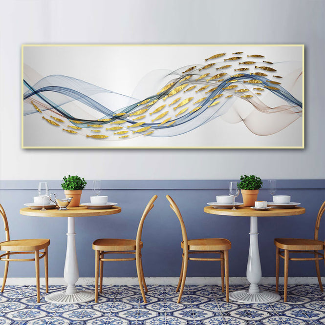 Abstract Gold Fish Oil Painting Textured Painting