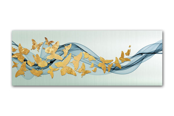 Abstract Gold Butterflies Oil Painting Textured Painting