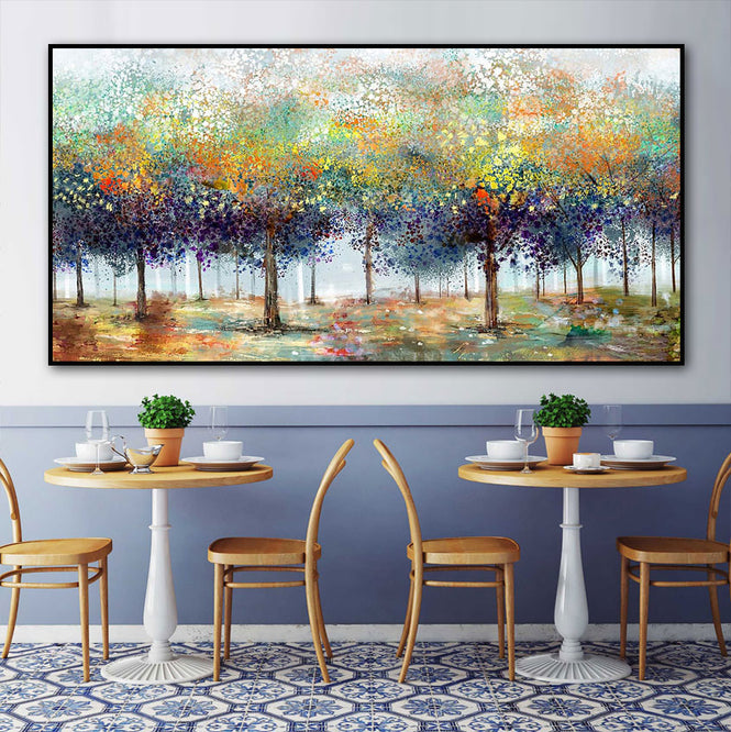 Abstract Colored Trees Oil Painting Textured Painting