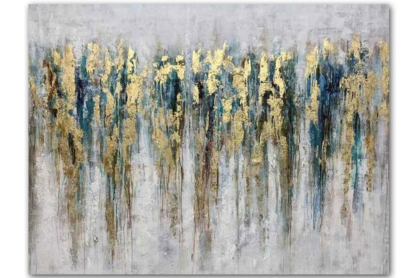 Golden Rain Abstract Oil Painting Textured Painting