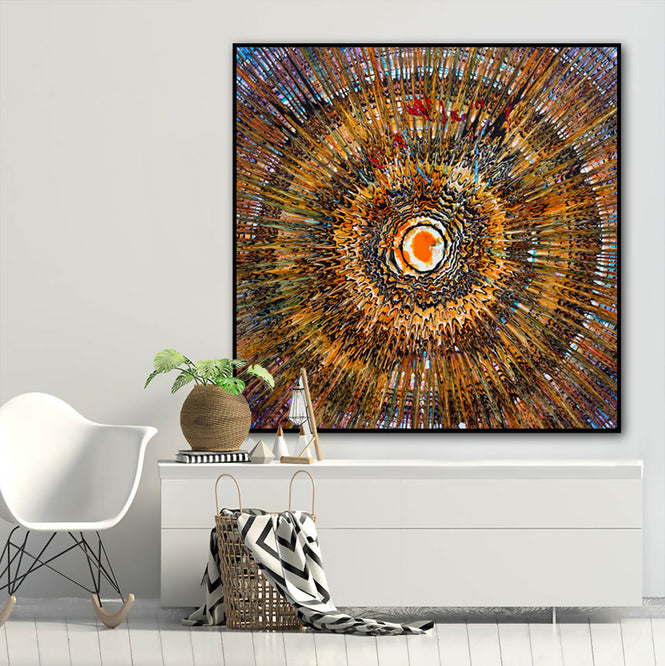 Abstract Sun Oil Painting Textured Painting