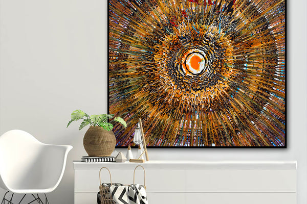 Abstract Sun Oil Painting Textured Painting