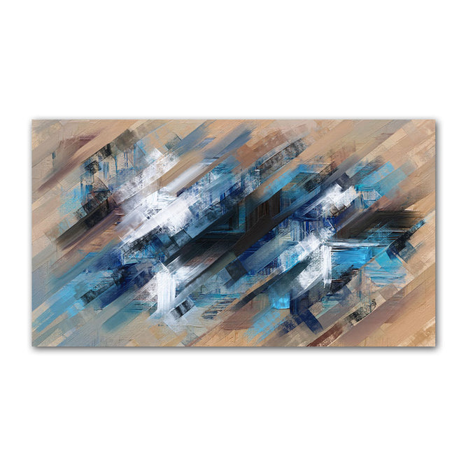 Blue White Abstract Oil Painting Textured Painting