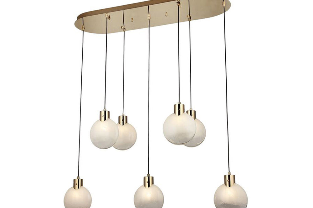 Vekmo Seven-Arms Lined Golden Chandeliler 7Xe14